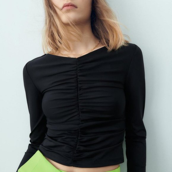ZARA GATHERED ELASTIC TOP | ZARA WOMAN TOP - Picture 6 of 6